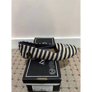 NEW LOLY IN THE SKY women's laila flat shoe in beige/blue stripe